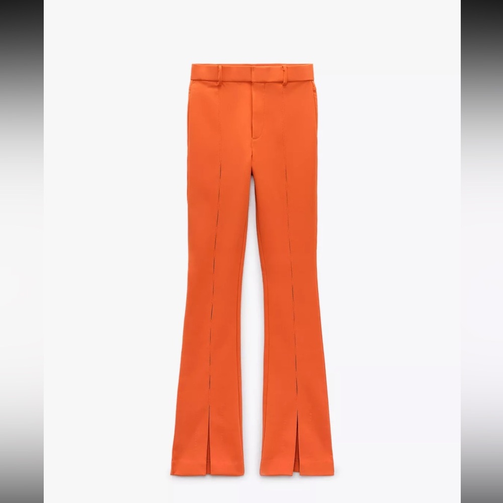 Vibrant Orange Flared Pants